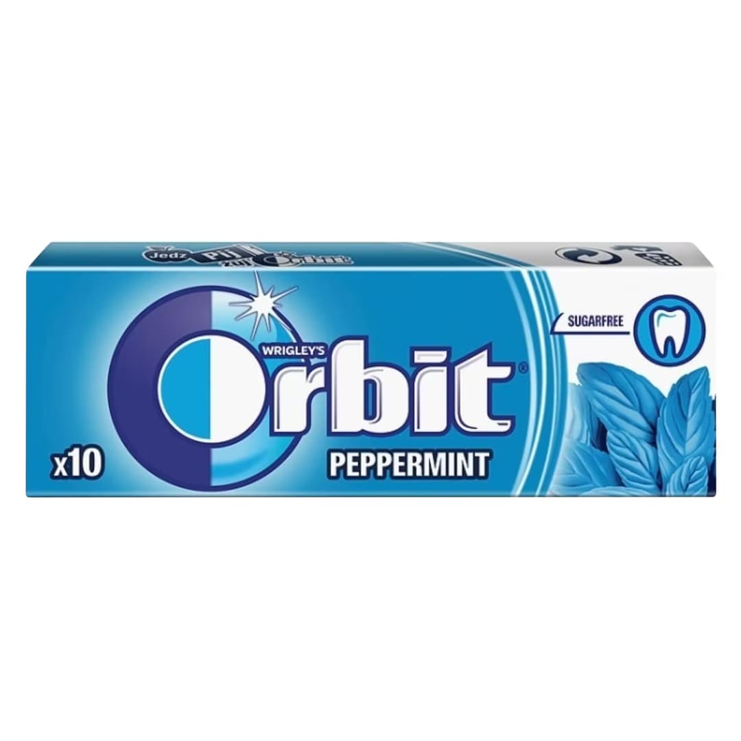 Wrigley's Orbit Sugar Free Peppermint Chewing Gum 14g (10 Pieces)